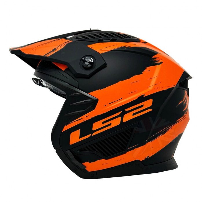 LS2 OF606 DRIFTER MUD ATVIRO TIPO ŠALMAS JUODA/ORANŽINĖ-06 XXL