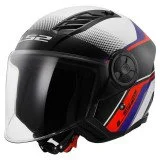 LS2 OF616 AIRFLOW II RUSH WHITE BLUE RED atviro tipo šalmas 3XL