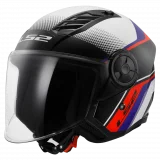 LS2 OF616 AIRFLOW II RUSH WHITE BLUE RED atviro tipo šalmas 3XL