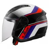 LS2 OF616 AIRFLOW II RUSH WHITE BLUE RED atviro tipo šalmas 3XL