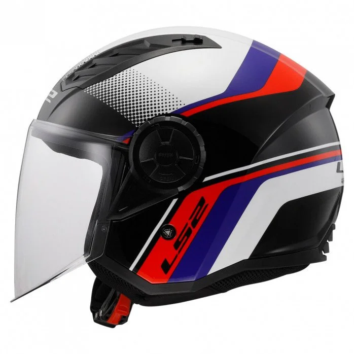 LS2 OF616 AIRFLOW II RUSH WHITE BLUE RED atviro tipo šalmas 3XL
