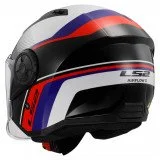 LS2 OF616 AIRFLOW II RUSH WHITE BLUE RED atviro tipo šalmas 3XL
