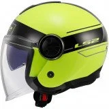 LS2 OF620 CLASSY CLASSIC BLACK H-V YELLOW atviras šalmas L