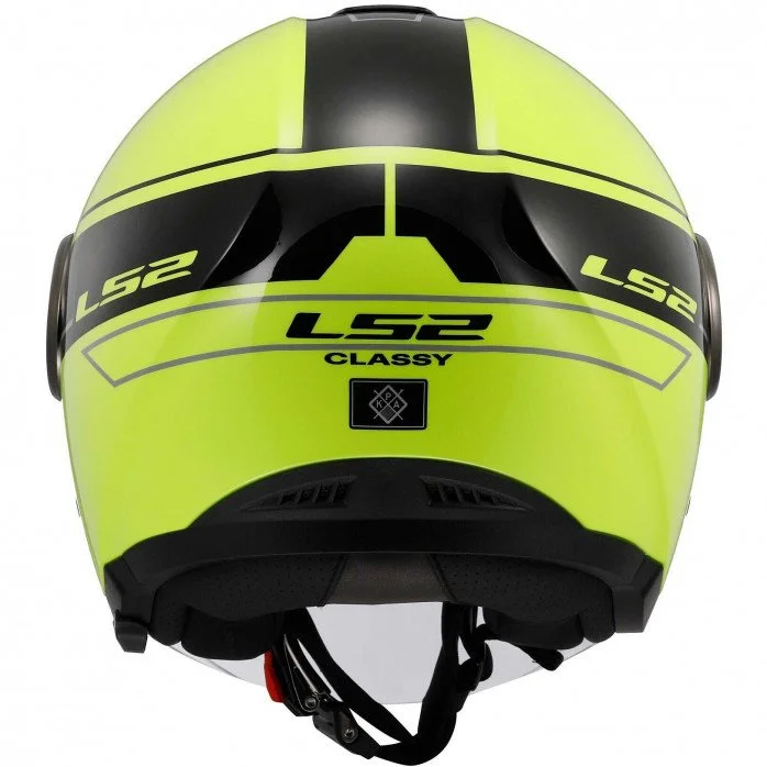 LS2 OF620 CLASSY CLASSIC BLACK H-V YELLOW atviras šalmas L