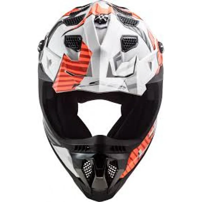 LS2 ŠALMAS MX700 SUBVERTER ASTRO BLIZGUS BALTA ORANŽINĖ XXL