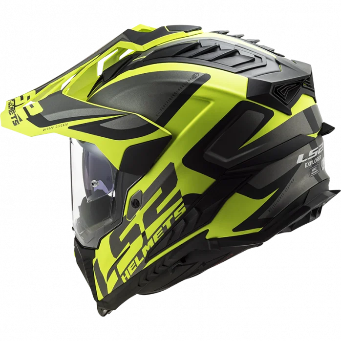 LS2 ŠALMAS MX701 EXPLORER ALTER MATINIS JUODA GELTONA L