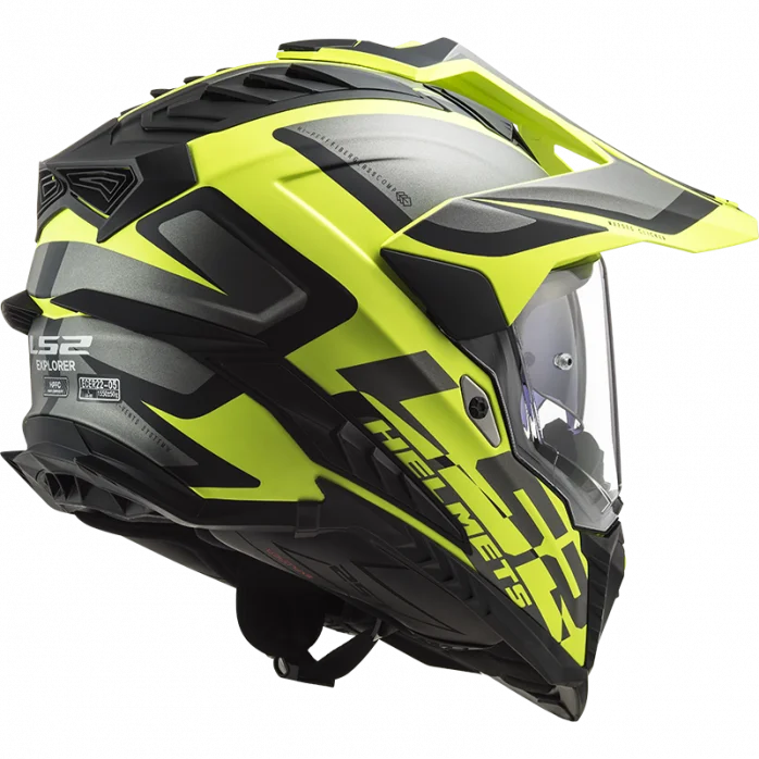 LS2 ŠALMAS MX701 EXPLORER ALTER MATINIS JUODA GELTONA L