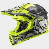 LS2 MX437 FAS EVO II MINI CRUSHER BLACK YELLOW vaikiškas krosinis šalmas S