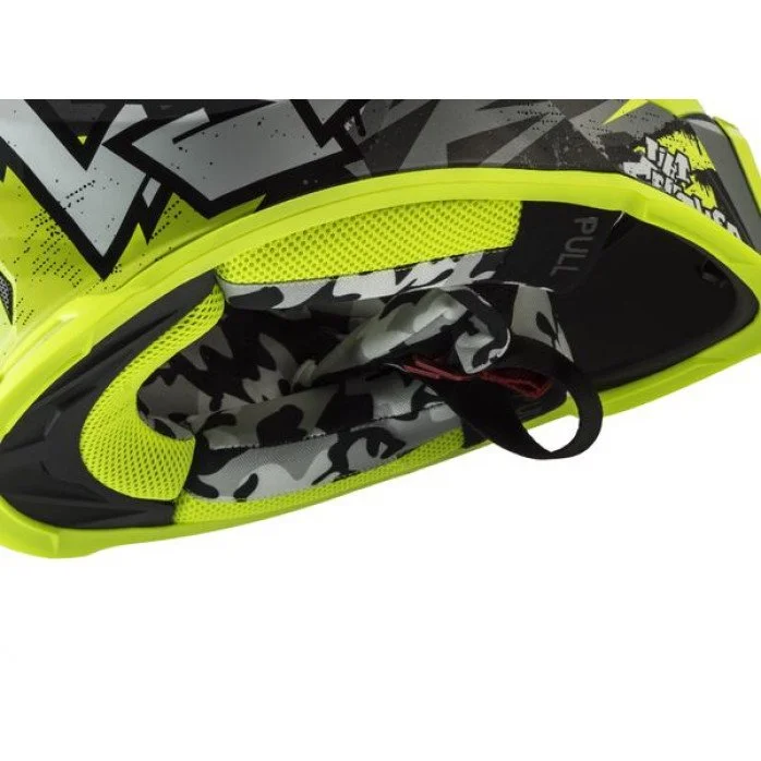 LS2 MX437 FAS EVO II MINI CRUSHER BLACK YELLOW vaikiškas krosinis šalmas S