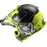 LS2 MX437 FAS EVO II MINI CRUSHER BLACK YELLOW vaikiškas krosinis šalmas S