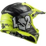 LS2 MX437 FAS EVO II MINI CRUSHER BLACK YELLOW vaikiškas krosinis šalmas S