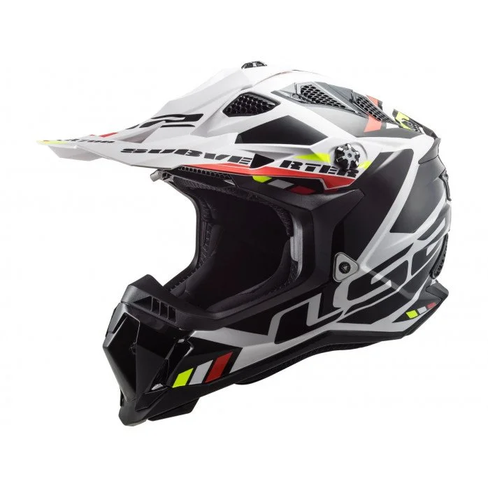 LS2 MX700 SUBVERTER STOMP ŠALMAS BALTA/JUODA S