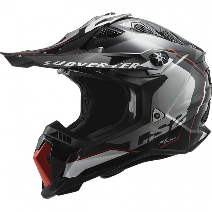 LS2 MX700 SUBVERTER ARCHED ŠALMAS JUODA PILKA XS