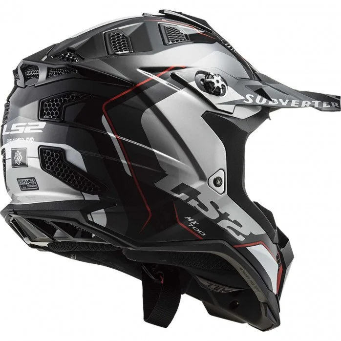 LS2 MX700 SUBVERTER ARCHED ŠALMAS JUODA PILKA XS