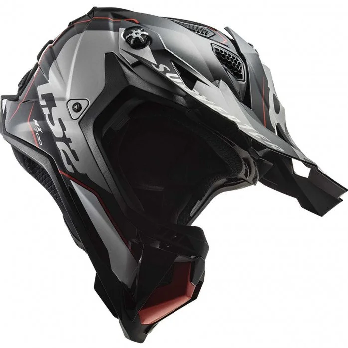 LS2 MX700 SUBVERTER ARCHED ŠALMAS JUODA PILKA XS