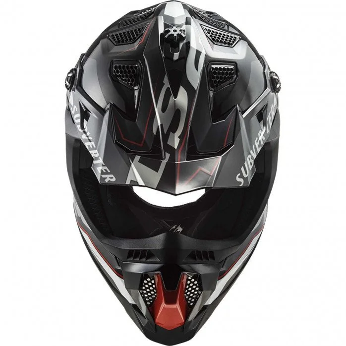 LS2 MX700 SUBVERTER ARCHED ŠALMAS JUODA PILKA L