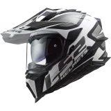 LS2 MX701 EXPLORER ALTER ŠALMAS BALTA/JUODA 3XL