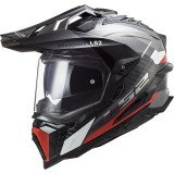 LS2 MX701 EXPLORER CARBON FRONTIER G.TITANIUM RED ADENTURE ŠALMAS L