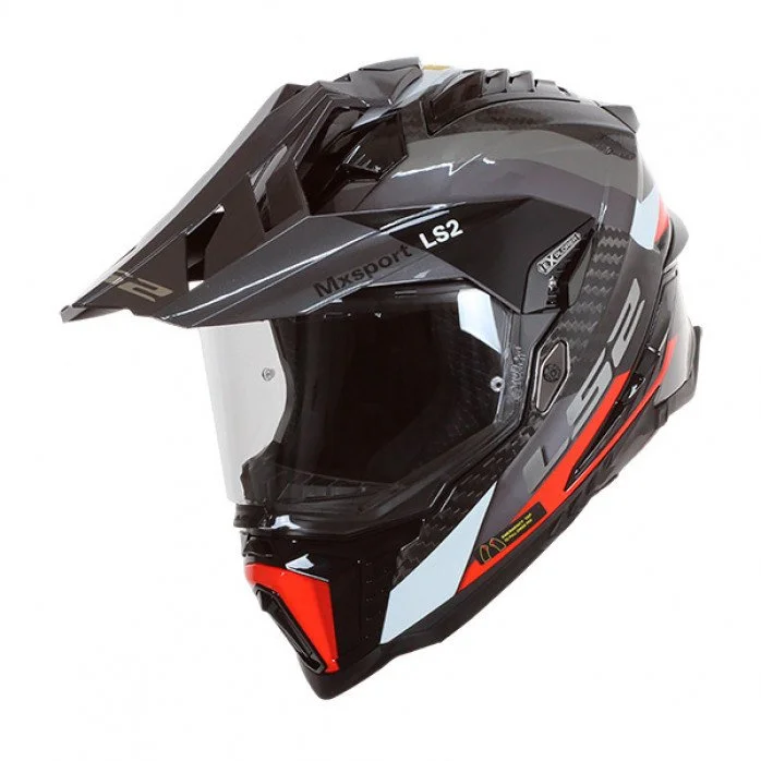 LS2 MX701 EXPLORER CARBON FRONTIER G.TITANIUM RED ADENTURE ŠALMAS 3XL