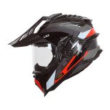 LS2 MX701 EXPLORER CARBON FRONTIER G.TITANIUM RED ADENTURE ŠALMAS L