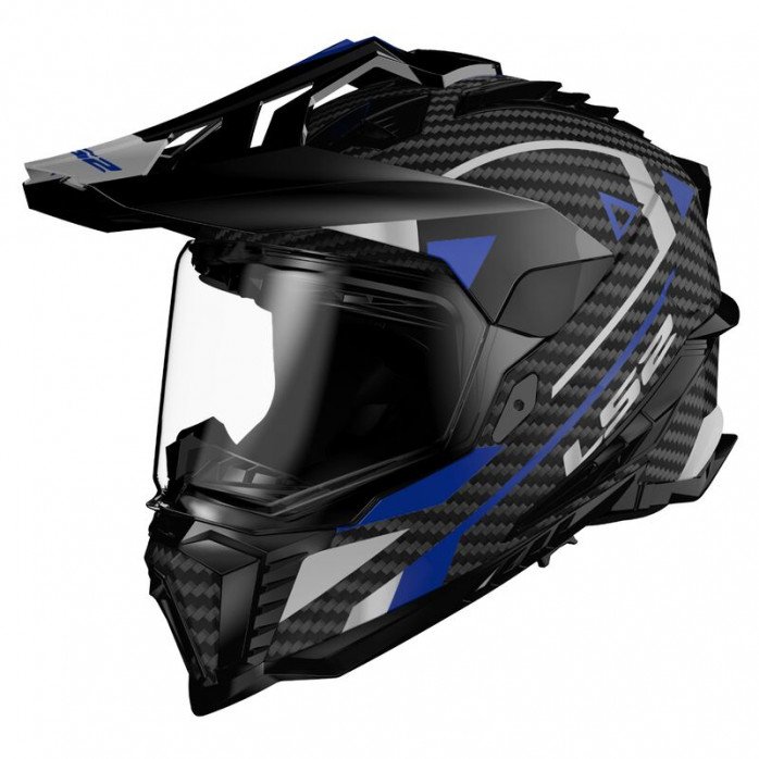 LS2 MX701 EXPLORER CARBON ADVENTURE ŠALMAS - MĖLYNA - M