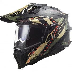LS2 MX701 C EXPLORER CARBON EXTEND MATT MILITARY GREEN ADVENTURE ŠALMAS 3XL