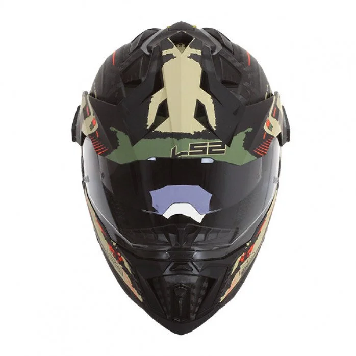 LS2 MX701 C EXPLORER CARBON EXTEND MATT MILITARY GREEN ADVENTURE ŠALMAS M