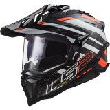 LS2 MX701 EXPLORER CARBON EDGE ADVENTURE ŠALMAS - JUODA/ORANŽINĖ - S