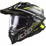 LS2 MX701 EXPLORER EDGE CARBON ADVENTURE ŠALMAS - JUODA/GELTONA - XS