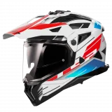 LS2 MX702 PIONEER II NAMIB WHITE BLUE RED šalmas M