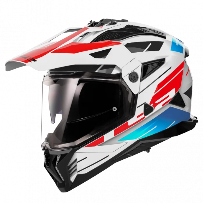 LS2 MX702 PIONEER II NAMIB WHITE BLUE RED šalmas M