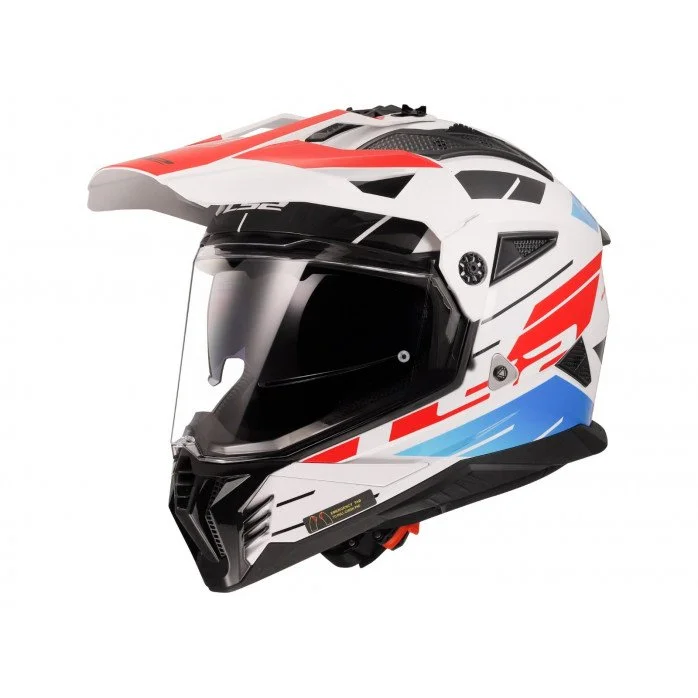 LS2 MX702 PIONEER II NAMIB WHITE BLUE RED šalmas M