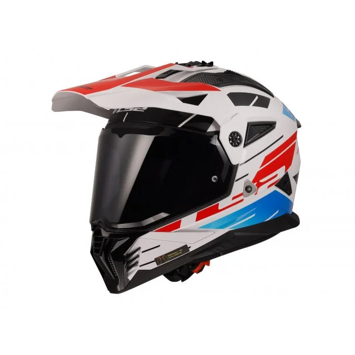 LS2 MX702 PIONEER II NAMIB WHITE BLUE RED šalmas M