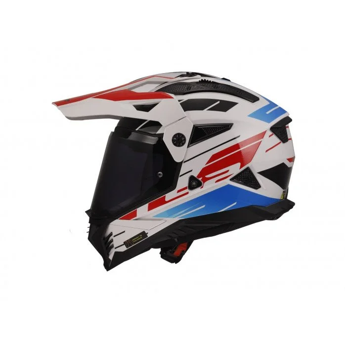LS2 MX702 PIONEER II NAMIB WHITE BLUE RED šalmas M