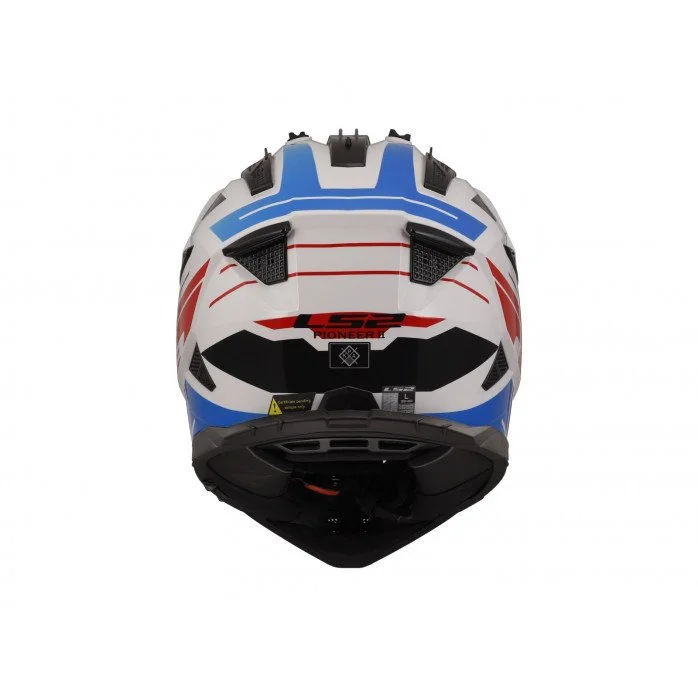 LS2 MX702 PIONEER II NAMIB WHITE BLUE RED šalmas M