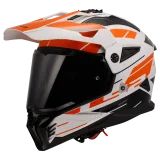 LS2 MX702 PIONEER II NAMIB WHITE ORANGE šalmas S