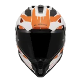 LS2 MX702 PIONEER II NAMIB WHITE ORANGE šalmas S