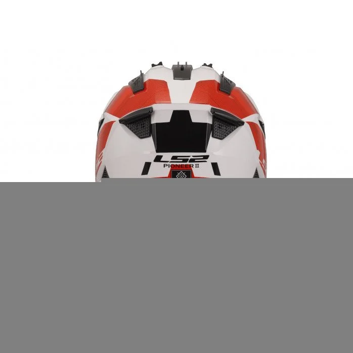 LS2 MX702 PIONEER II HILL WHITE RED šalmas S