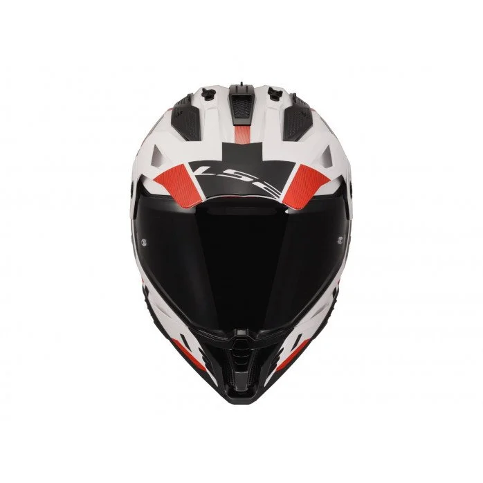 LS2 MX702 PIONEER II HILL WHITE RED šalmas S