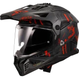 LS2 MX702 PIONEER II CRAZY BLACK RED šalmas M