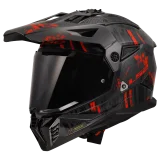 LS2 MX702 PIONEER II CRAZY BLACK RED šalmas M