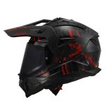 LS2 MX702 PIONEER II CRAZY BLACK RED šalmas M