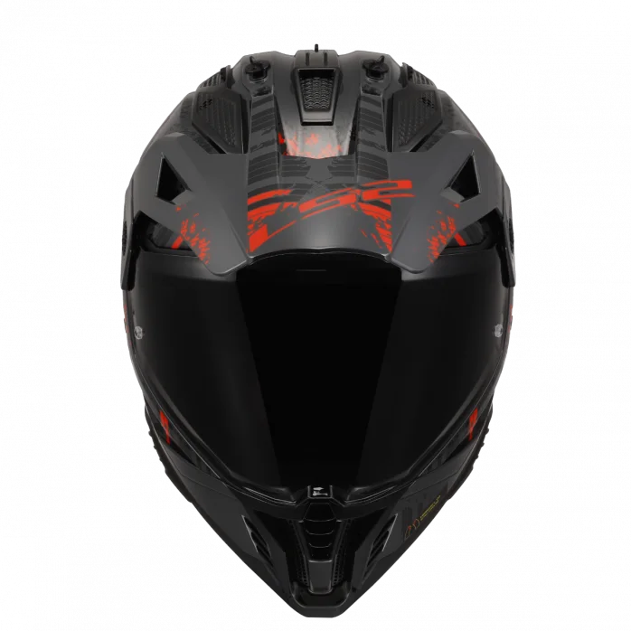 LS2 MX702 PIONEER II CRAZY BLACK RED šalmas M
