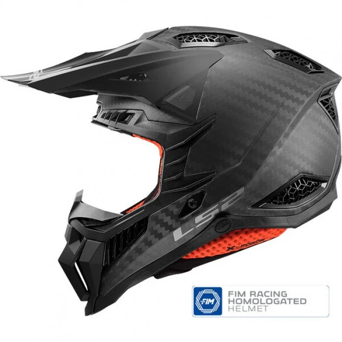 LS2 MX703 C X-FORCE CARBON FIM KROSINIS ŠALMAS JUODAS L