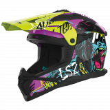 LS2 MX708 FAST II GORILLA PURPLE H-V YELLOW ŠALMAS XXL