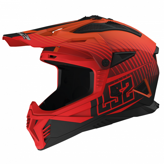 LS2 MX708 FAST II DUCK MH-V ORANGE RED šalmas S