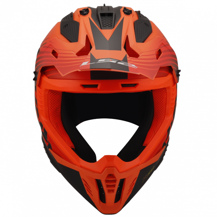 LS2 MX708 FAST II DUCK MH-V ORANGE RED šalmas XL