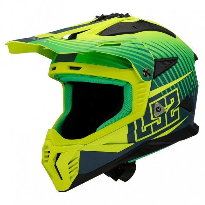 LS2 MX708 FAST II DUCK MH-V GREEN HV YELLOW šalmas L