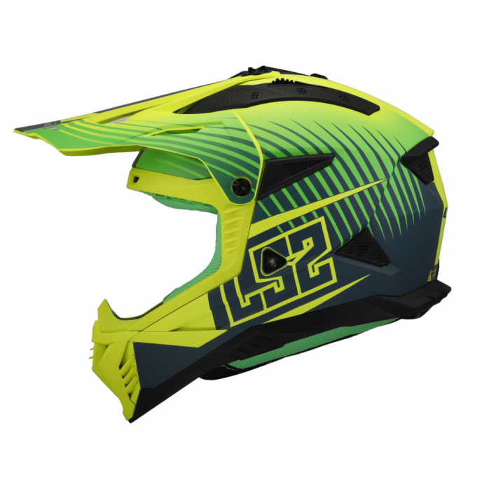 LS2 MX708 FAST II DUCK MH-V GREEN HV YELLOW  šalmas S