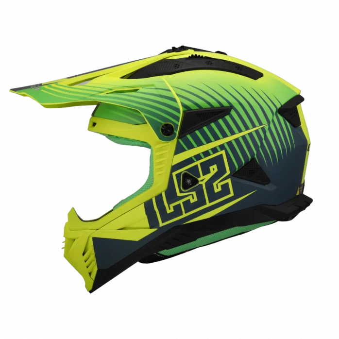 LS2 MX708 FAST II DUCK MH-V GREEN HV YELLOW šalmas L